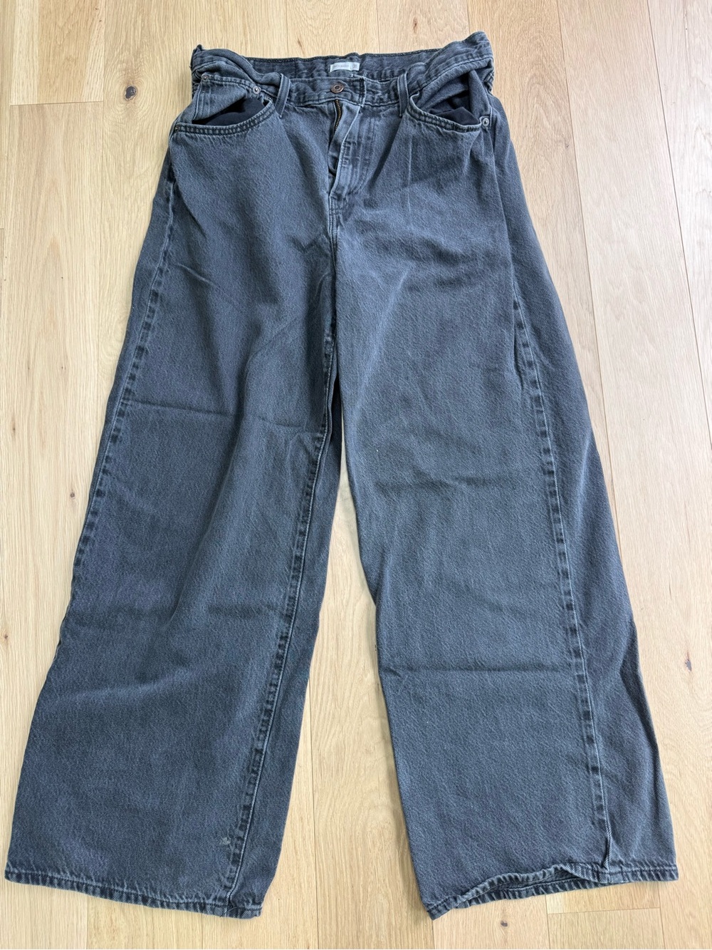 Levis Cinch Baggy Wide Leg Washed Black Jeans
